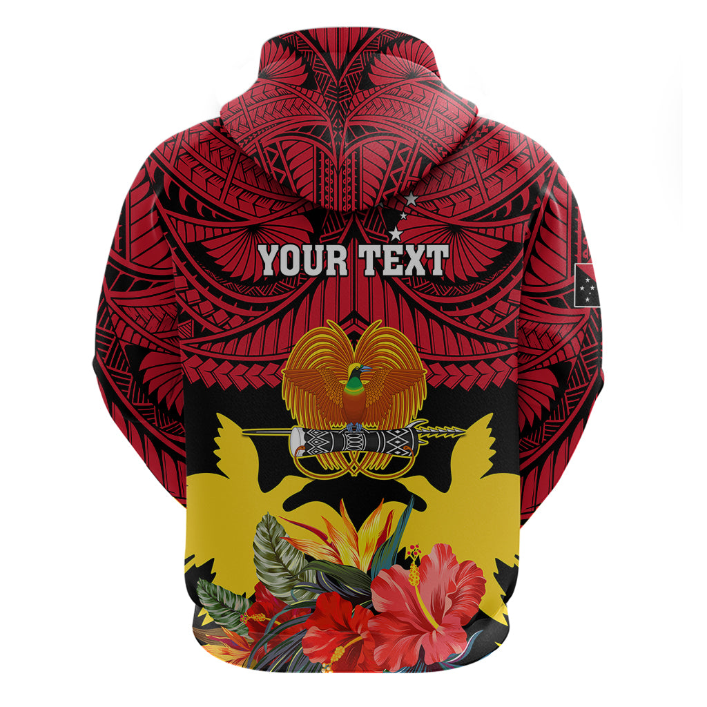 Personalised Papua New Guinea Hoodie Bird Of Paradise Mix Polynesian Pattern - Wonder Print Shop