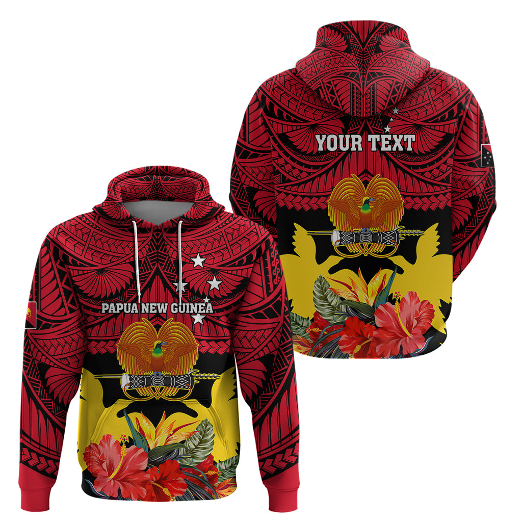 Personalised Papua New Guinea Hoodie Bird Of Paradise Mix Polynesian Pattern - Wonder Print Shop