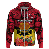 Personalised Papua New Guinea Hoodie Bird Of Paradise Mix Polynesian Pattern - Wonder Print Shop