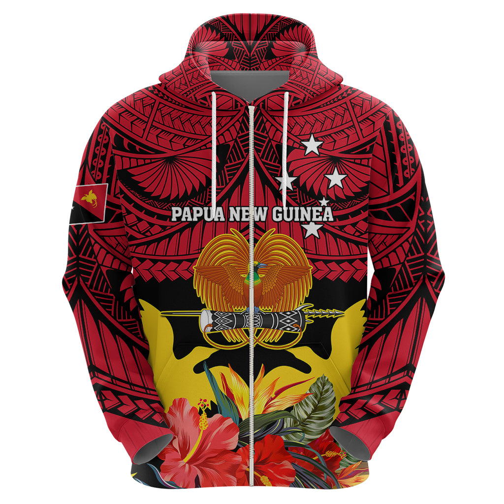 Personalised Papua New Guinea Hoodie Bird Of Paradise Mix Polynesian Pattern - Wonder Print Shop