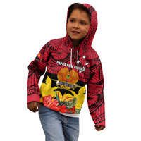 Personalised Papua New Guinea Kid Hoodie Bird Of Paradise Mix Polynesian Pattern - Wonder Print Shop