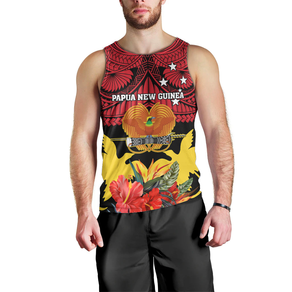 personalised-papua-new-guinea-men-tank-top-bird-of-paradise-mix-polynesian-pattern