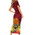 Personalised Papua New Guinea Short Sleeve Bodycon Dress Bird Of Paradise Mix Polynesian Pattern - Wonder Print Shop