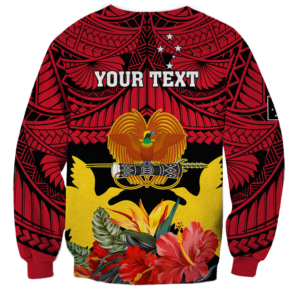 Personalised Papua New Guinea Sweatshirt Bird Of Paradise Mix Polynesian Pattern - Wonder Print Shop
