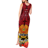 Personalised Papua New Guinea Tank Maxi Dress Bird Of Paradise Mix Polynesian Pattern - Wonder Print Shop