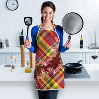 Happy Jounen Kweyol Apron Madras Pattern Roses Stylized