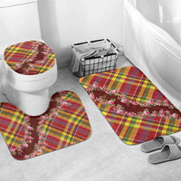 Happy Jounen Kweyol Bathroom Set Madras Pattern Roses Stylized