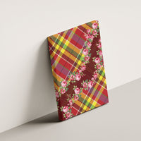 Happy Jounen Kweyol Canvas Wall Art Madras Pattern Roses Stylized