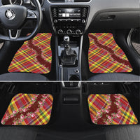 Happy Jounen Kweyol Car Mats Madras Pattern Roses Stylized