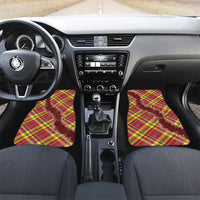 Happy Jounen Kweyol Car Mats Madras Pattern Roses Stylized