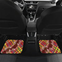 Happy Jounen Kweyol Car Mats Madras Pattern Roses Stylized