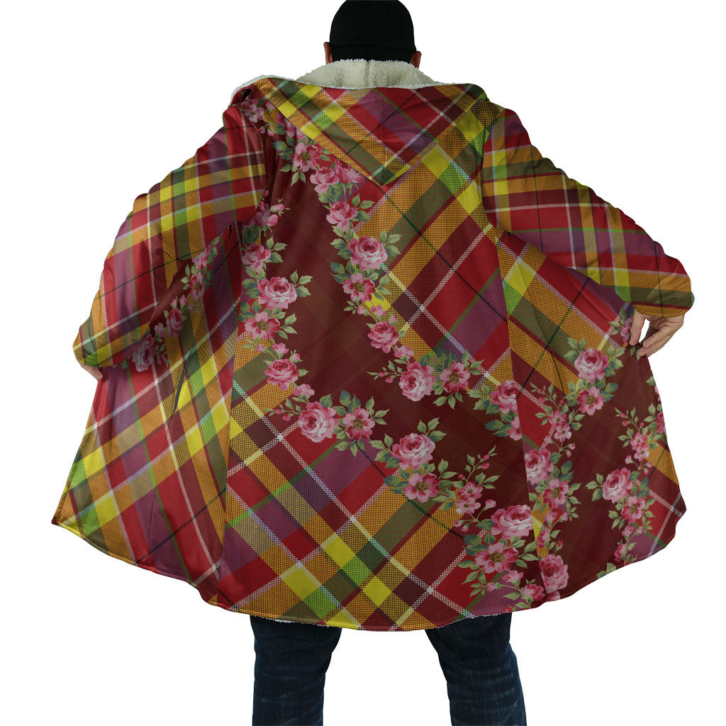 Happy Jounen Kweyol Cloak Madras Pattern Roses Stylized