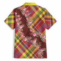 Happy Jounen Kweyol Hawaiian Shirt Madras Pattern Roses Stylized