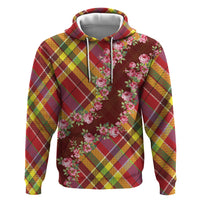 Happy Jounen Kweyol Hoodie Madras Pattern Roses Stylized