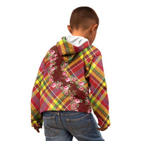 Happy Jounen Kweyol Kid Hoodie Madras Pattern Roses Stylized