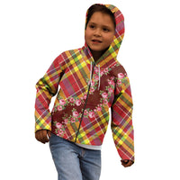 Happy Jounen Kweyol Kid Hoodie Madras Pattern Roses Stylized
