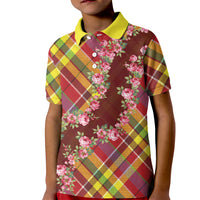 Happy Jounen Kweyol Kid Polo Shirt Madras Pattern Roses Stylized