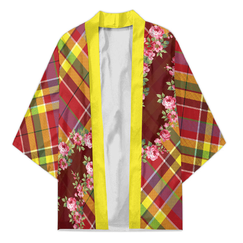 Happy Jounen Kweyol Kimono Madras Pattern Roses Stylized