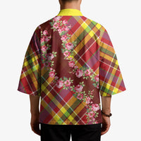 Happy Jounen Kweyol Kimono Madras Pattern Roses Stylized