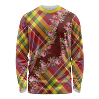 Happy Jounen Kweyol Long Sleeve Shirt Madras Pattern Roses Stylized