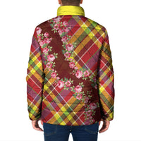 Happy Jounen Kweyol Padded Jacket Madras Pattern Roses Stylized