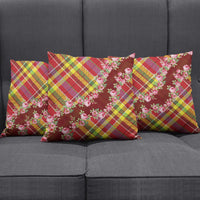 Happy Jounen Kweyol Pillow Cover Madras Pattern Roses Stylized