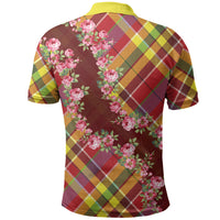 Happy Jounen Kweyol Polo Shirt Madras Pattern Roses Stylized