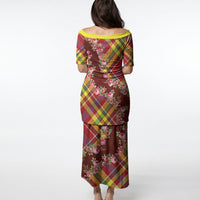 Happy Jounen Kweyol Puletasi Madras Pattern Roses Stylized
