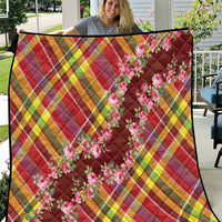 Happy Jounen Kweyol Quilt Madras Pattern Roses Stylized