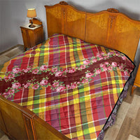 Happy Jounen Kweyol Quilt Madras Pattern Roses Stylized