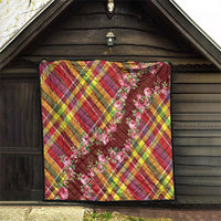 Happy Jounen Kweyol Quilt Madras Pattern Roses Stylized
