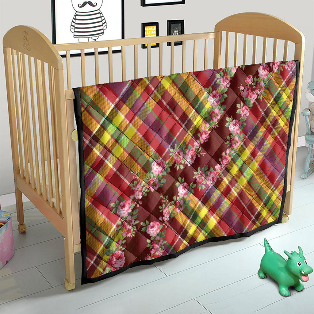 Happy Jounen Kweyol Quilt Madras Pattern Roses Stylized
