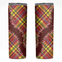 Happy Jounen Kweyol Skinny Tumbler Madras Pattern Roses Stylized