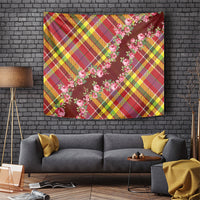 Happy Jounen Kweyol Tapestry Madras Pattern Roses Stylized