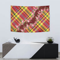 Happy Jounen Kweyol Tapestry Madras Pattern Roses Stylized