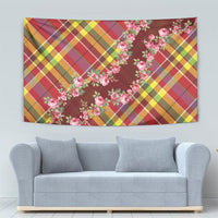 Happy Jounen Kweyol Tapestry Madras Pattern Roses Stylized