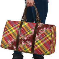 Happy Jounen Kweyol Travel Bag Madras Pattern Roses Stylized