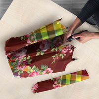 Happy Jounen Kweyol Umbrella Madras Pattern Roses Stylized