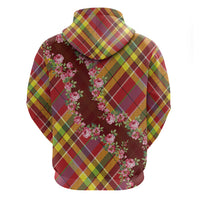 Happy Jounen Kweyol Zip Hoodie Madras Pattern Roses Stylized