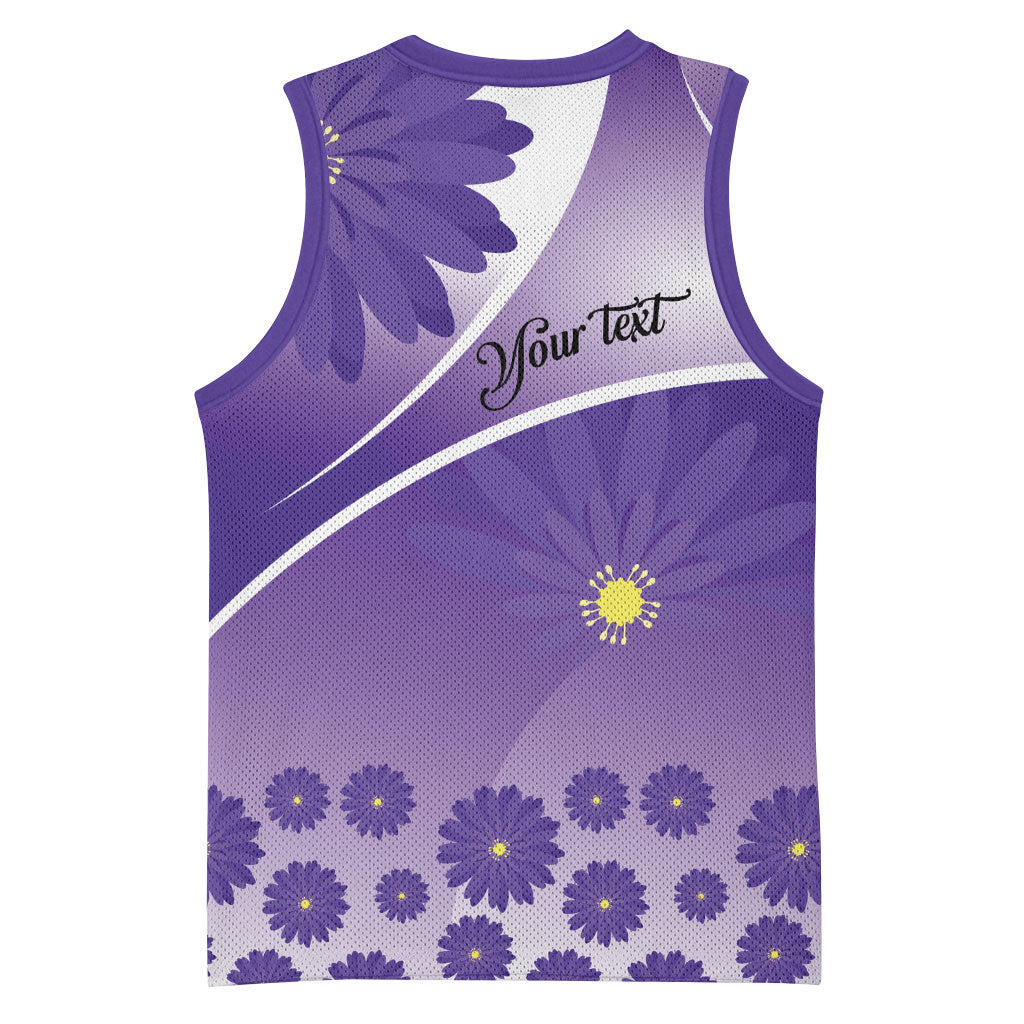 Personalised Saint Lucia La Magewit Basketball Jersey La Marguerite Flower