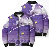 Personalised Saint Lucia La Magewit Bomber Puffer Jacket La Marguerite Flower