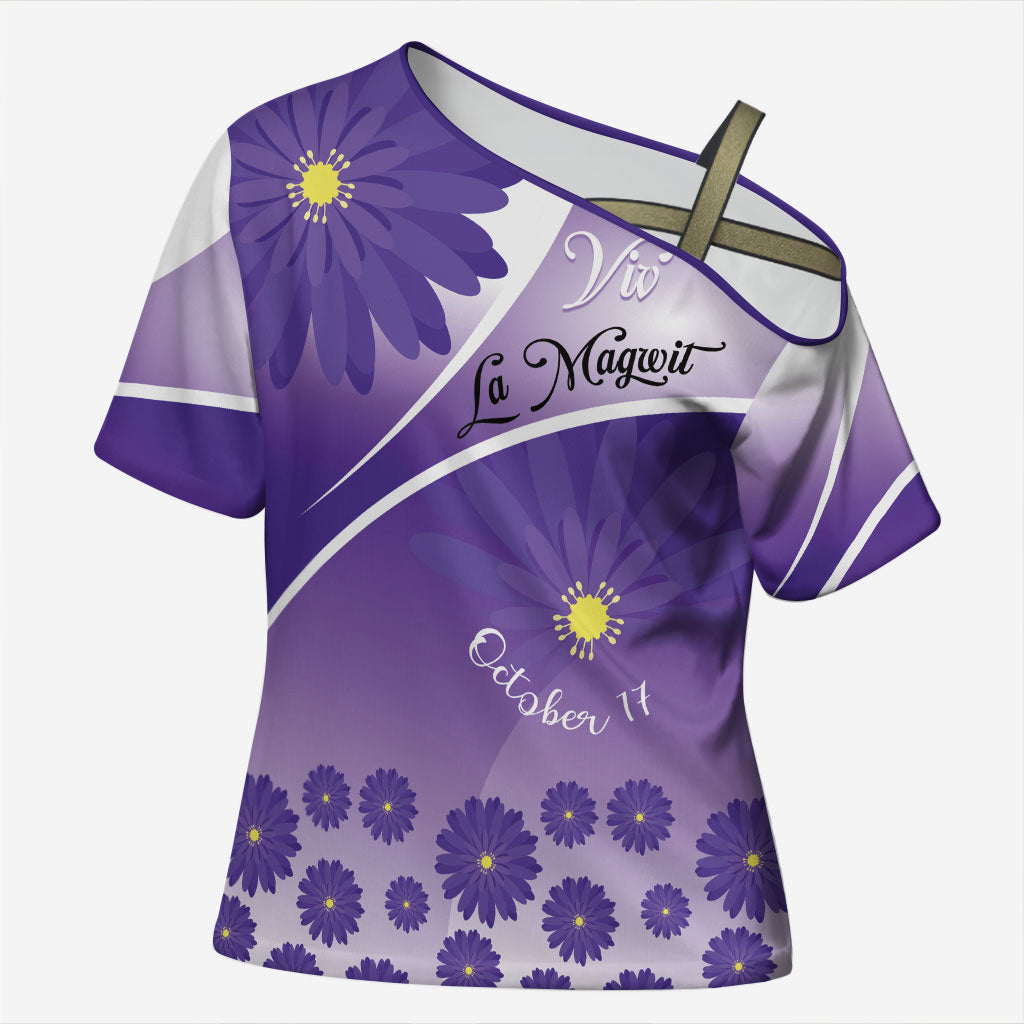 Personalised Saint Lucia La Magewit Cross Shoulder Shirt La Marguerite Flower