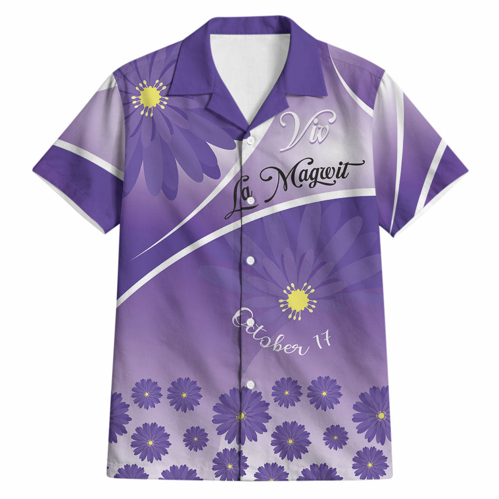 Personalised Saint Lucia La Magewit Hawaiian Shirt La Marguerite Flower