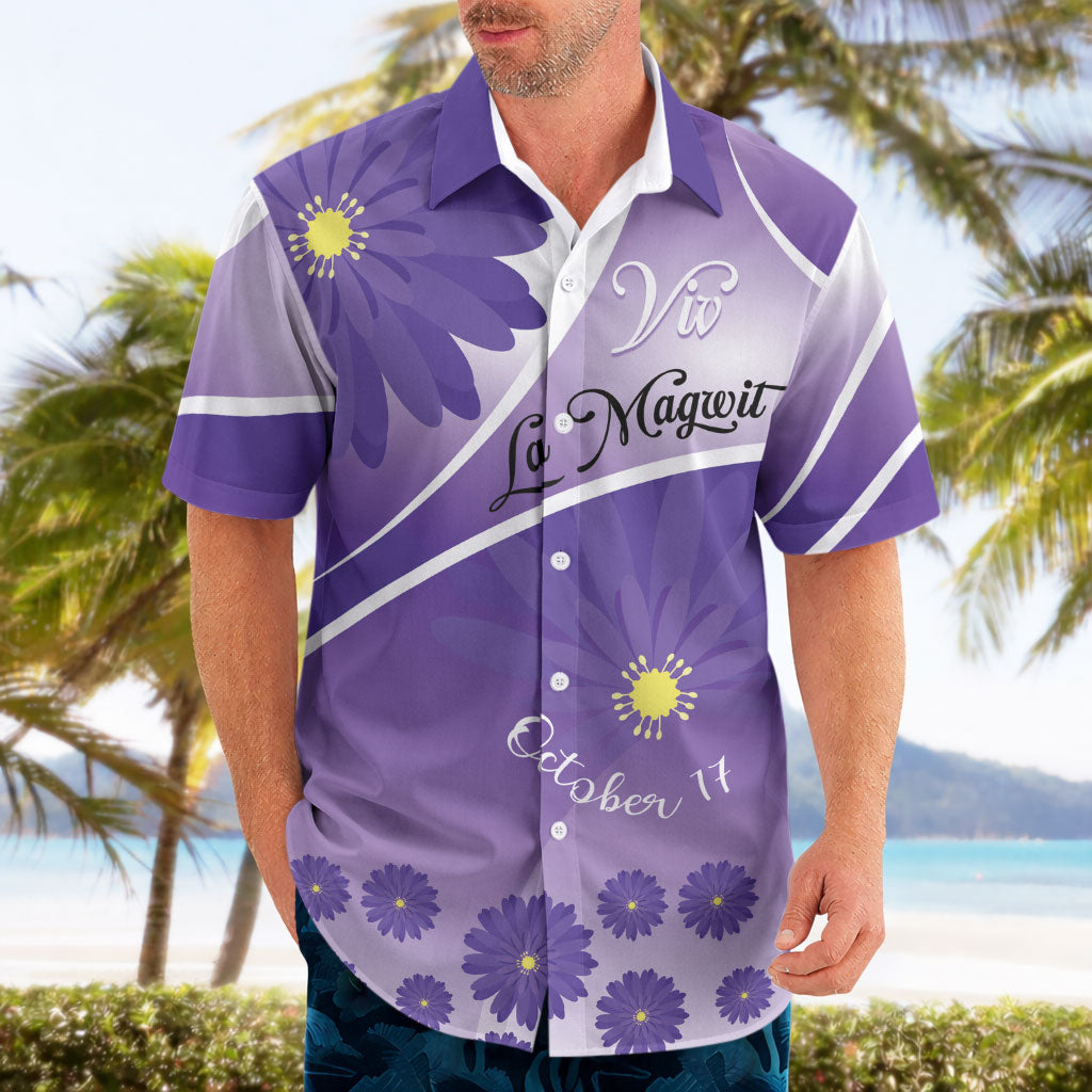 Personalised Saint Lucia La Magewit Hawaiian Shirt La Marguerite Flower