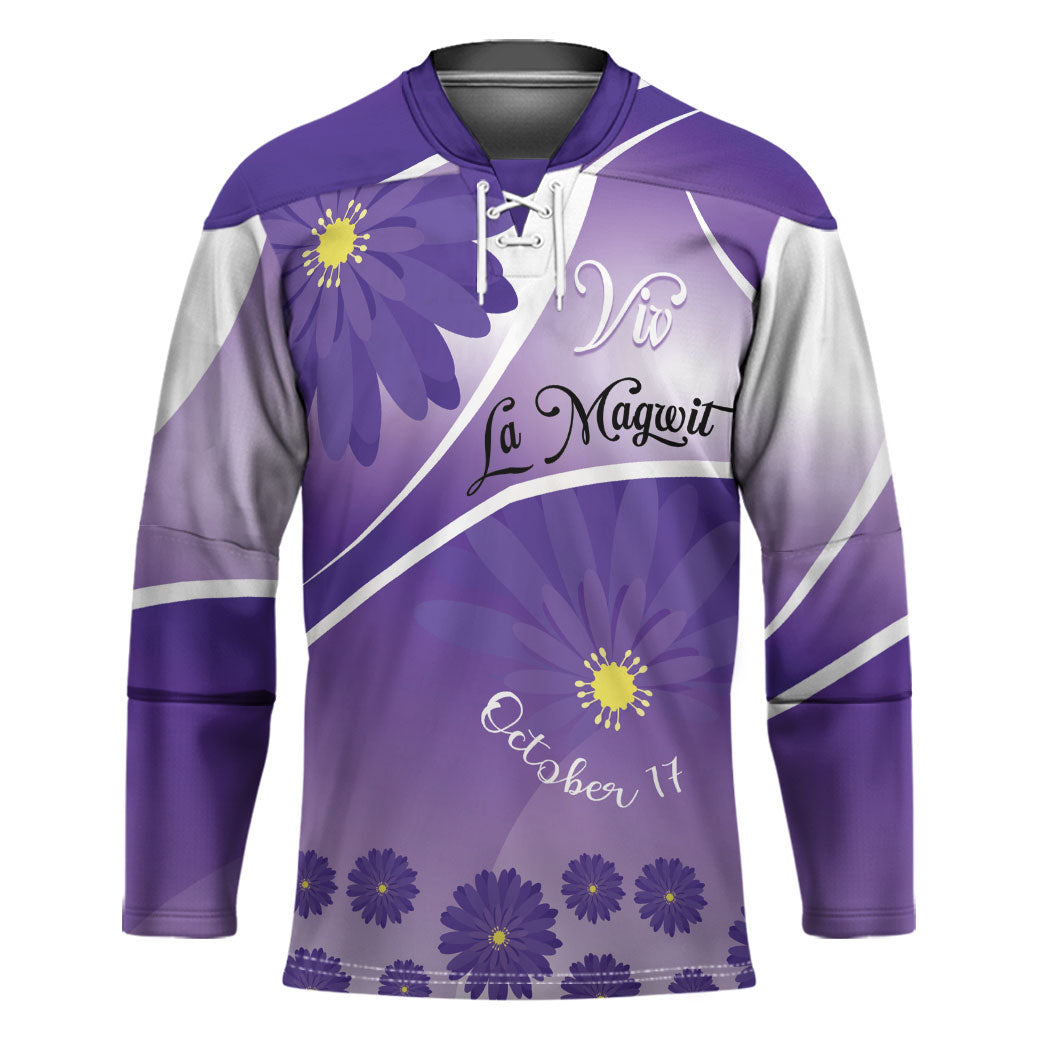 Personalised Saint Lucia La Magewit Hockey Jersey La Marguerite Flower