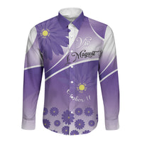 Personalised Saint Lucia La Magewit Long Sleeve Button Shirt La Marguerite Flower
