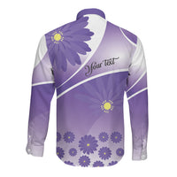 Personalised Saint Lucia La Magewit Long Sleeve Button Shirt La Marguerite Flower