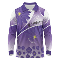 Personalised Saint Lucia La Magewit Long Sleeve Polo Shirt La Marguerite Flower