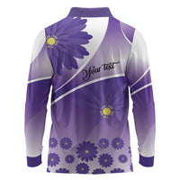 Personalised Saint Lucia La Magewit Long Sleeve Polo Shirt La Marguerite Flower