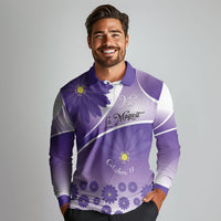 Personalised Saint Lucia La Magewit Long Sleeve Polo Shirt La Marguerite Flower